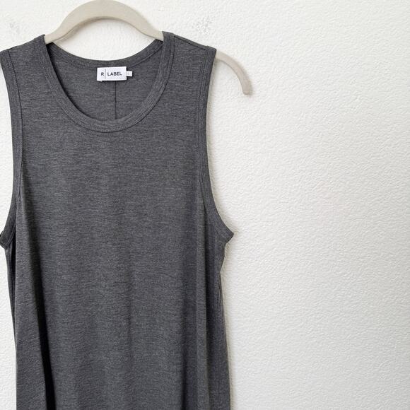 [R Label The Reset] Dark Gray Sleeveless Muscle Tank Top Round Neck Size Large L - Picture 8 of 10